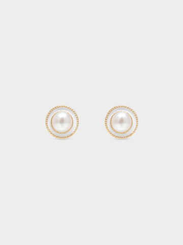 Lustrous Pearl Halo Earrings