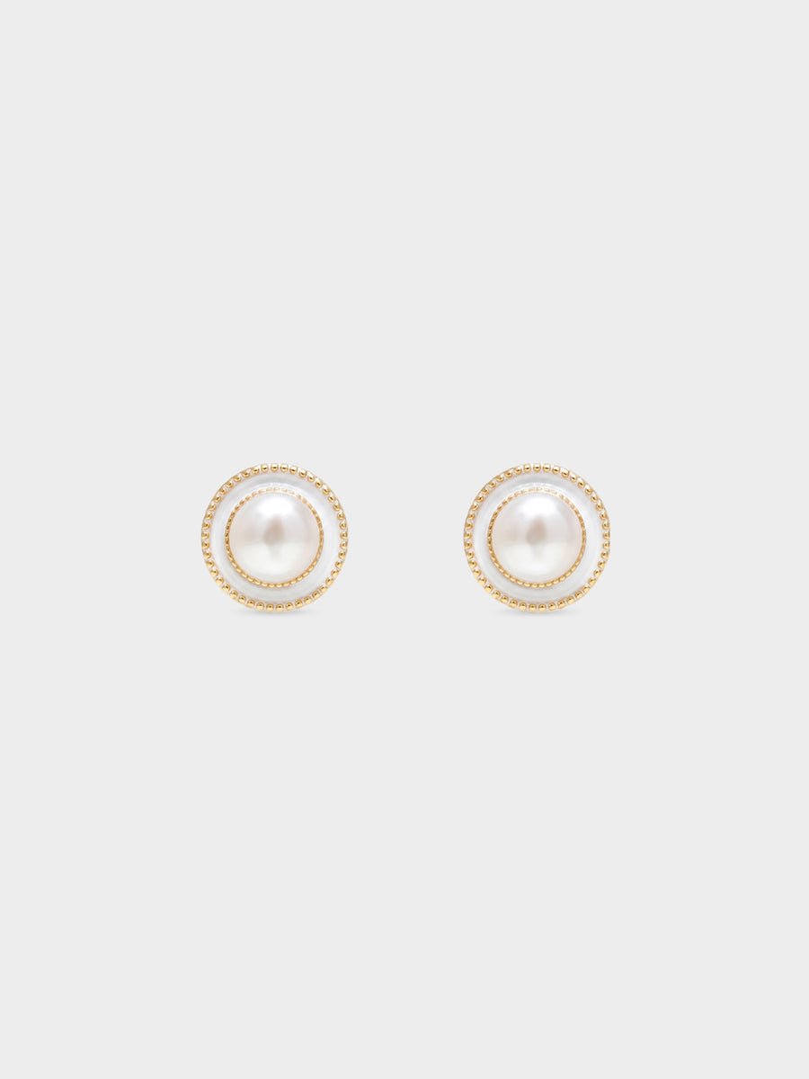 Lustrous Pearl Halo Earrings
