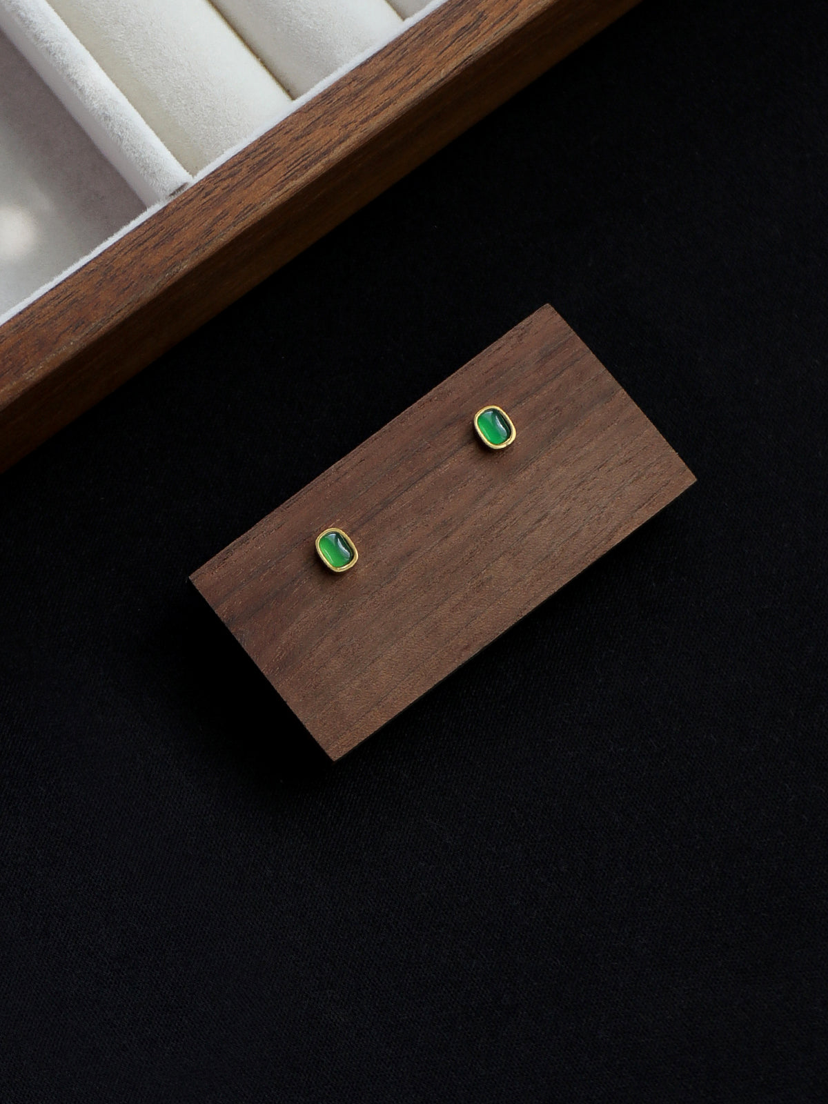Serene Green Bezel Studs