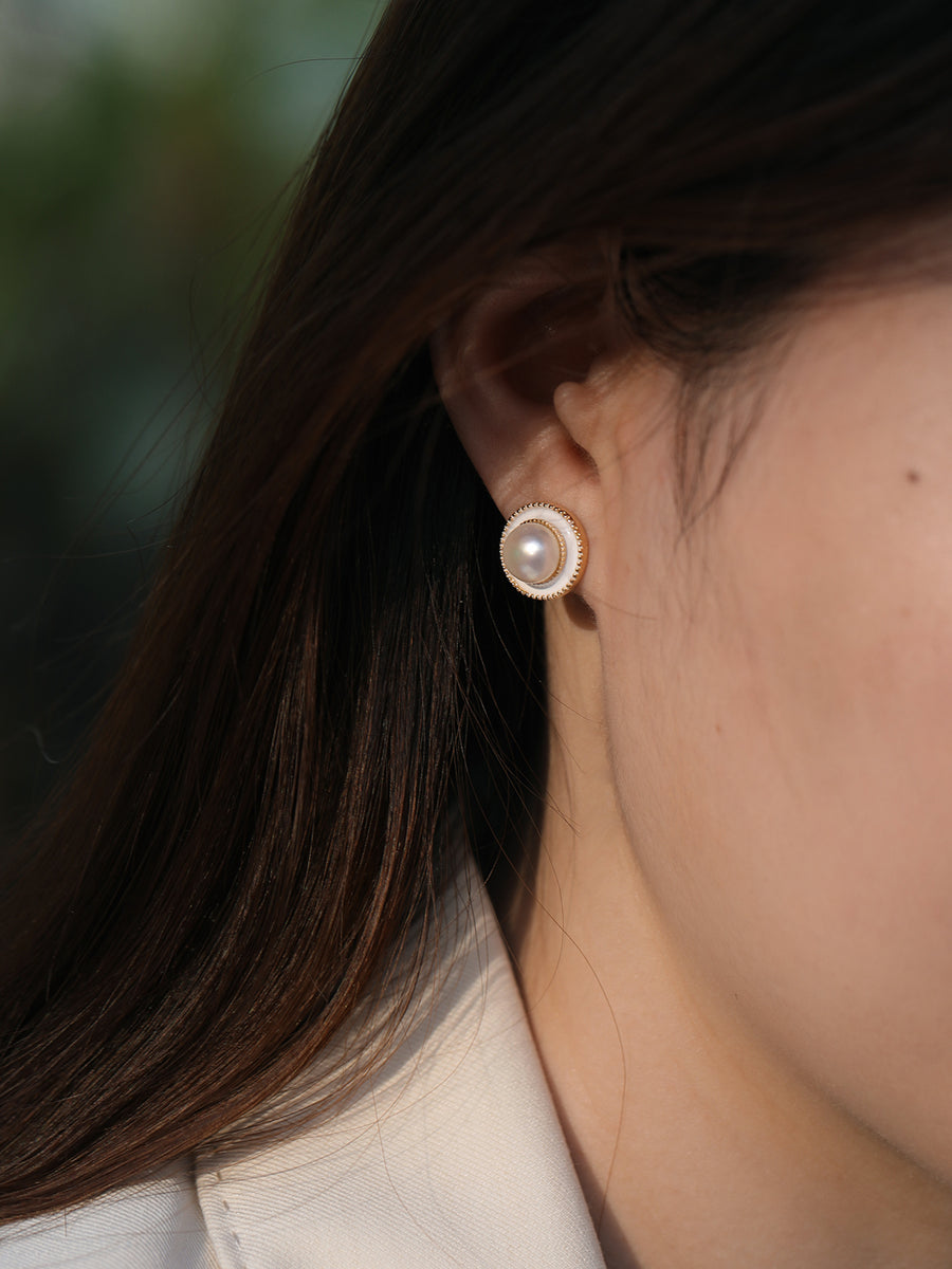 Lustrous Pearl Halo Earrings