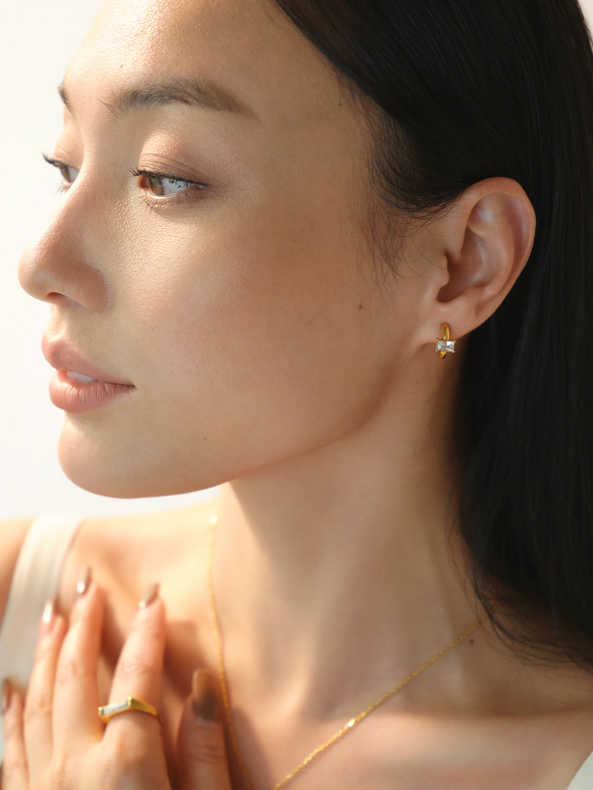 Radiant Crystal Clip-On Hoops