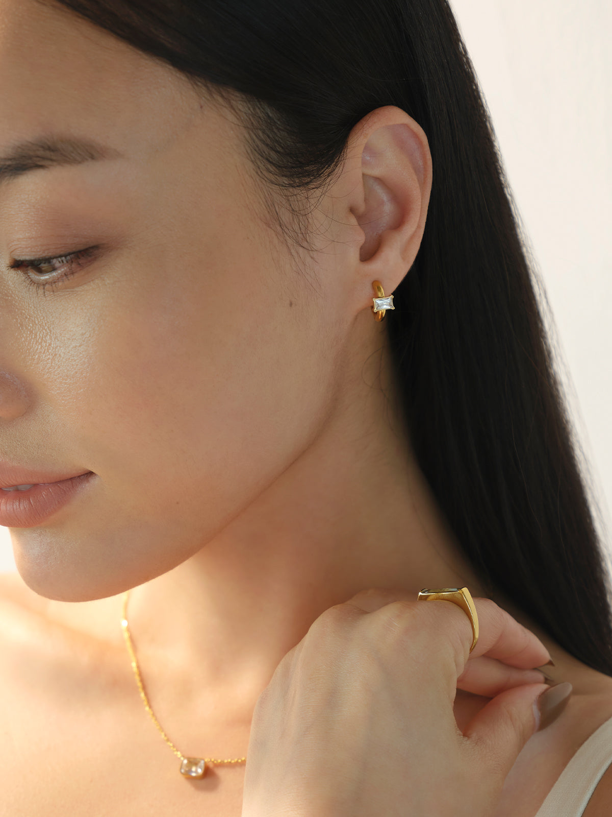 Radiant Crystal Clip-On Hoops