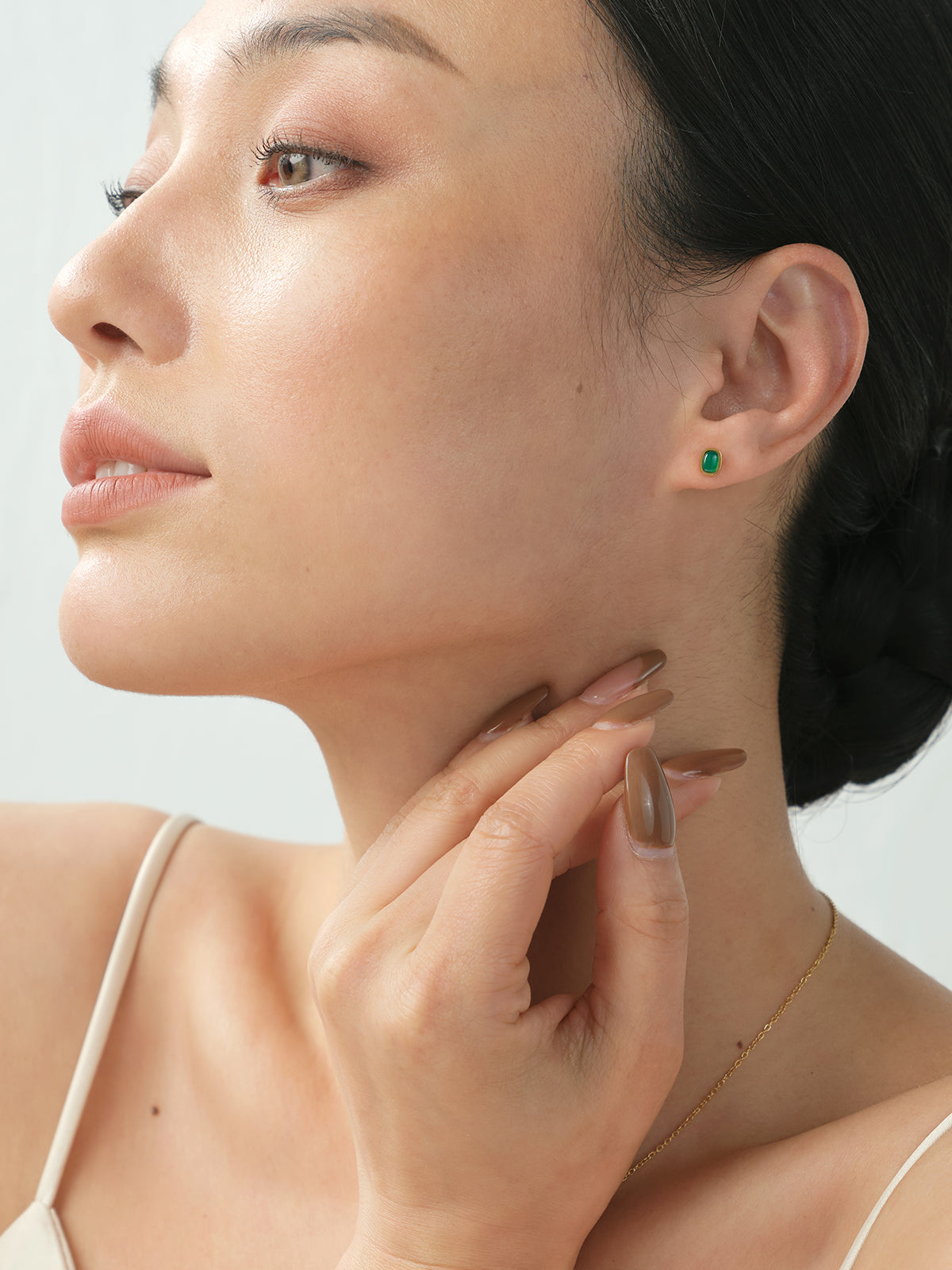 Serene Green Bezel Studs