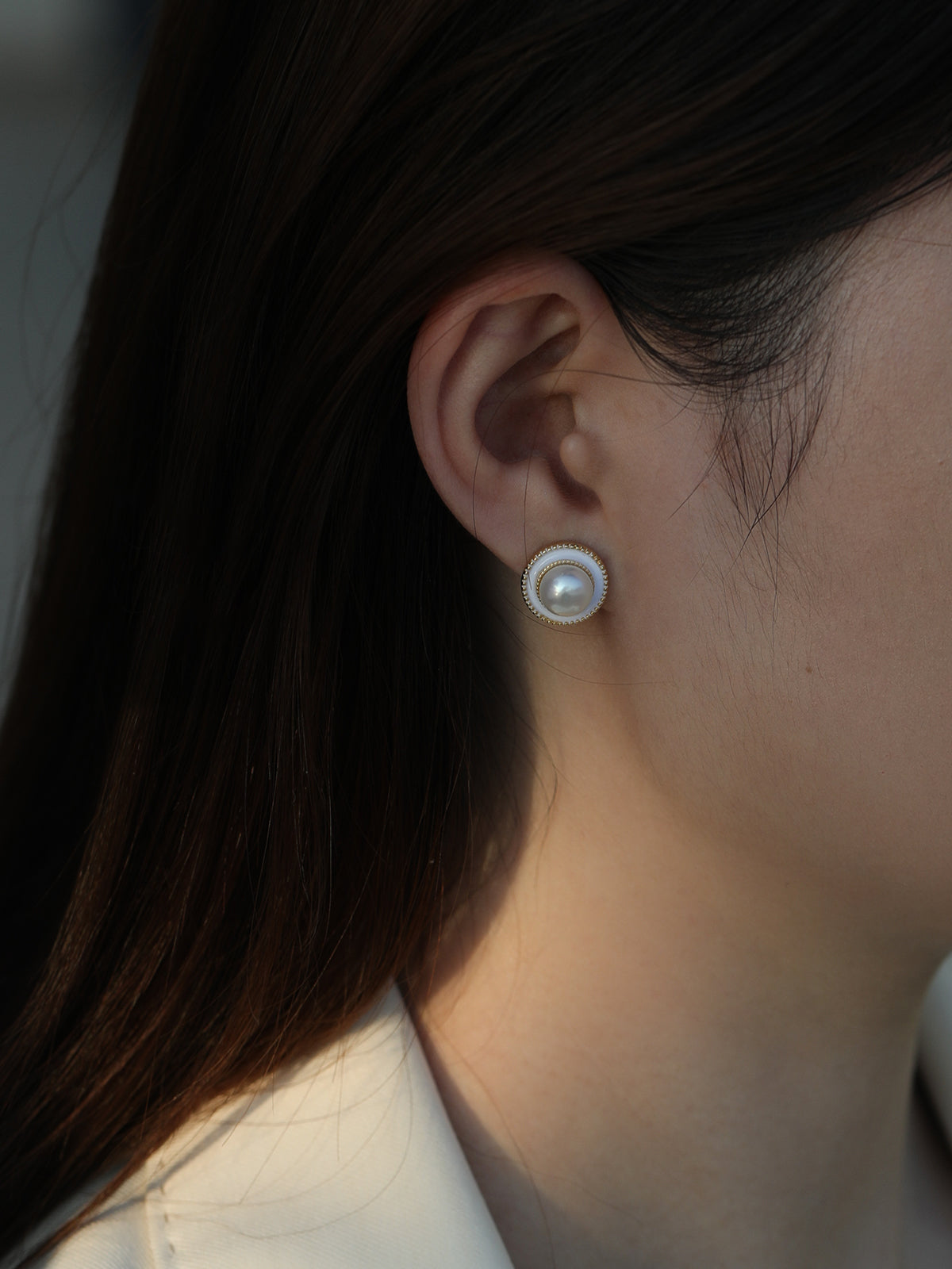 Lustrous Pearl Halo Earrings