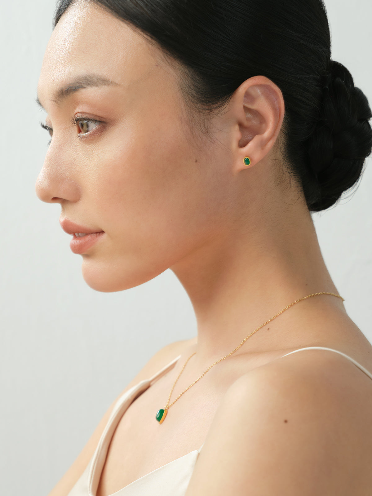 Serene Green Bezel Studs
