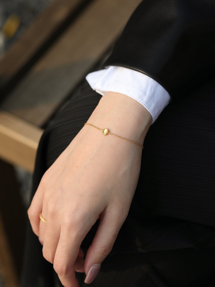 Dainty Matte Disc Bracelet