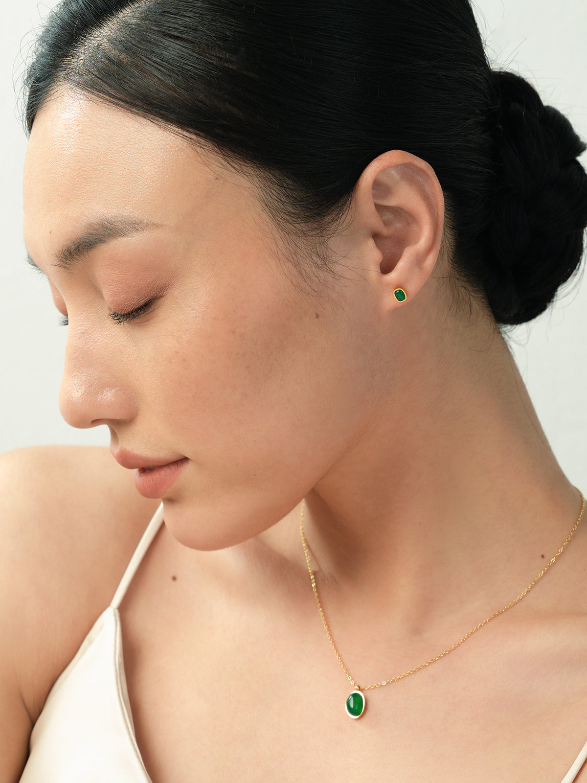 Serene Green Bezel Studs