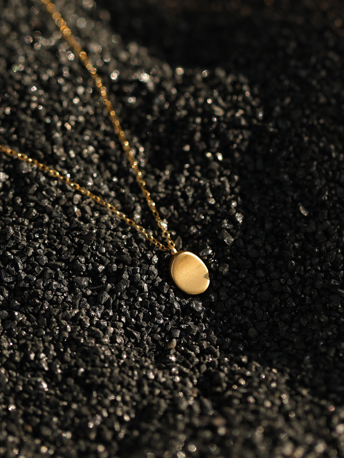Gilded Matte Oval Necklace