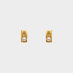 Lustrous Pearl Tag Earrings