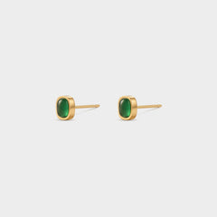 Serene Green Bezel Studs