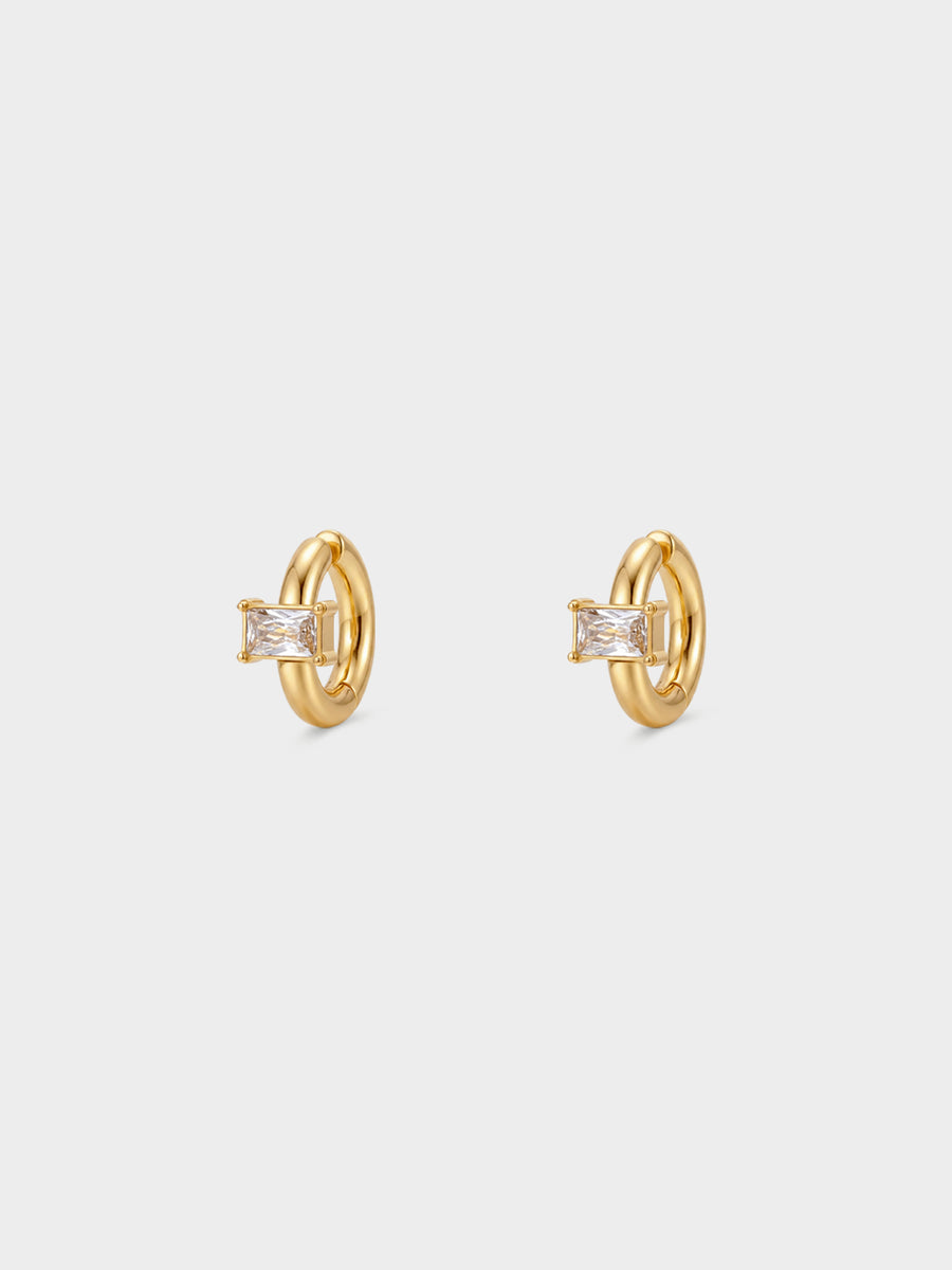 Radiant Crystal Clip-On Hoops