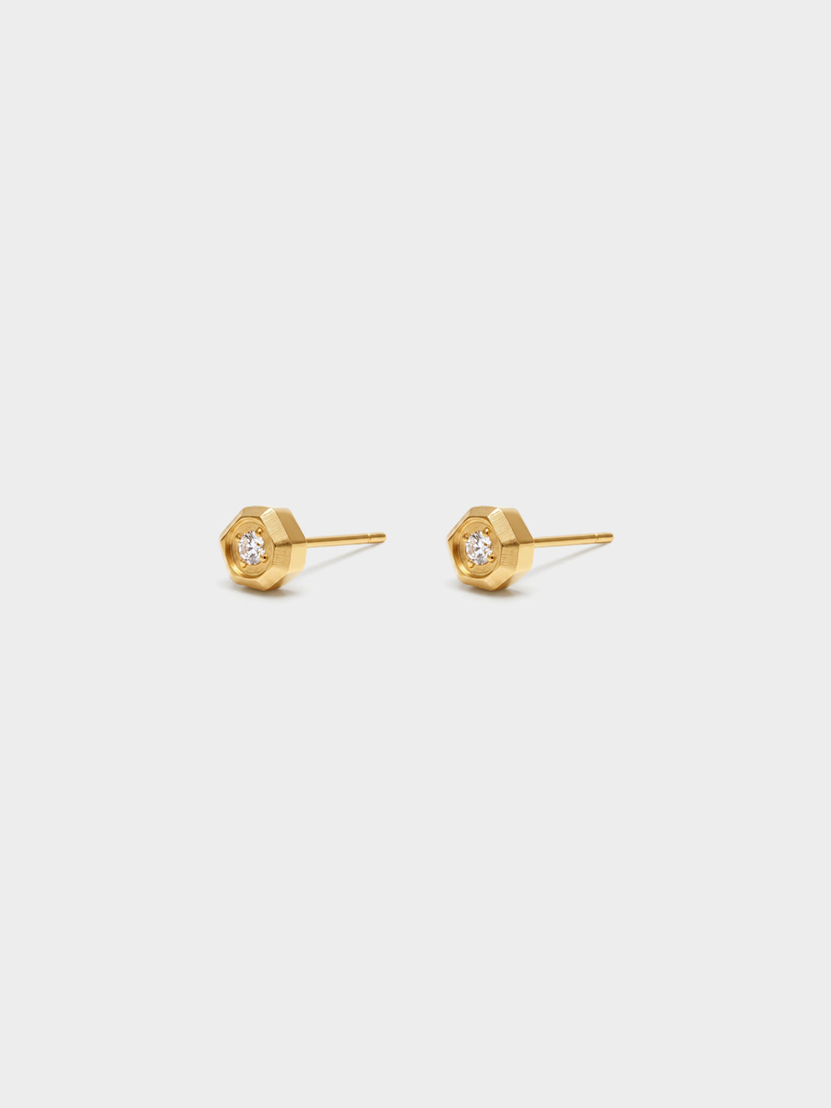 Faceted Hexagon CZ Studs