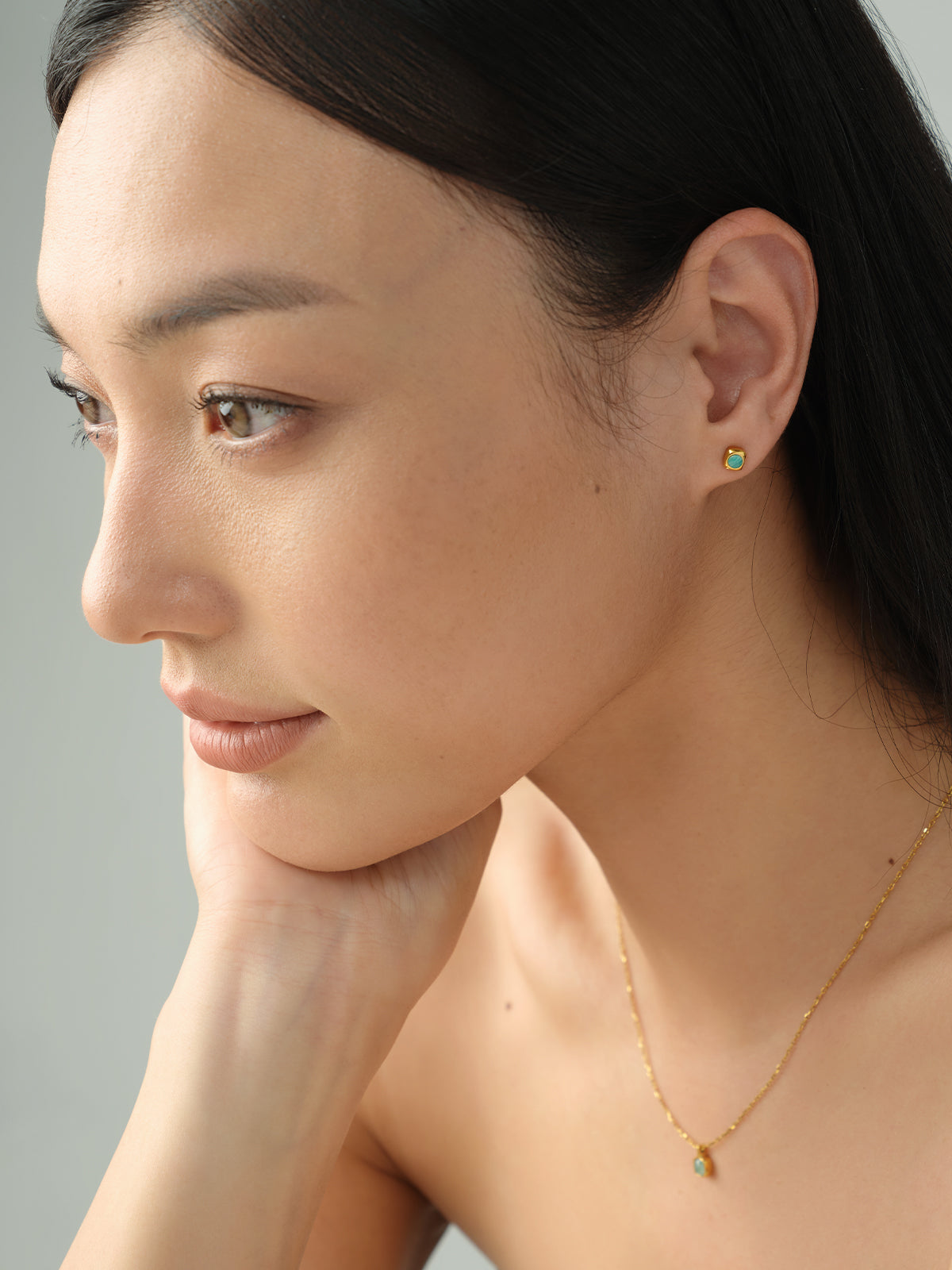 Serene Amazonite Studs