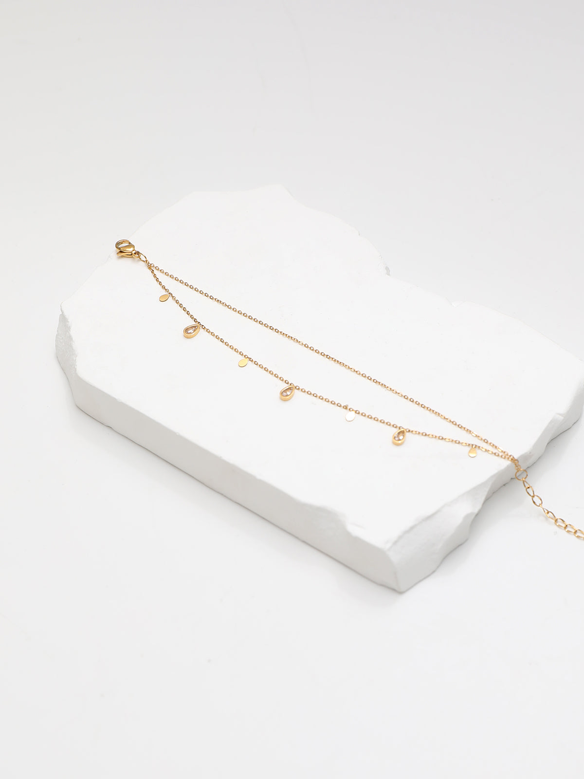 Layered Teardrop Crystal Bracelet
