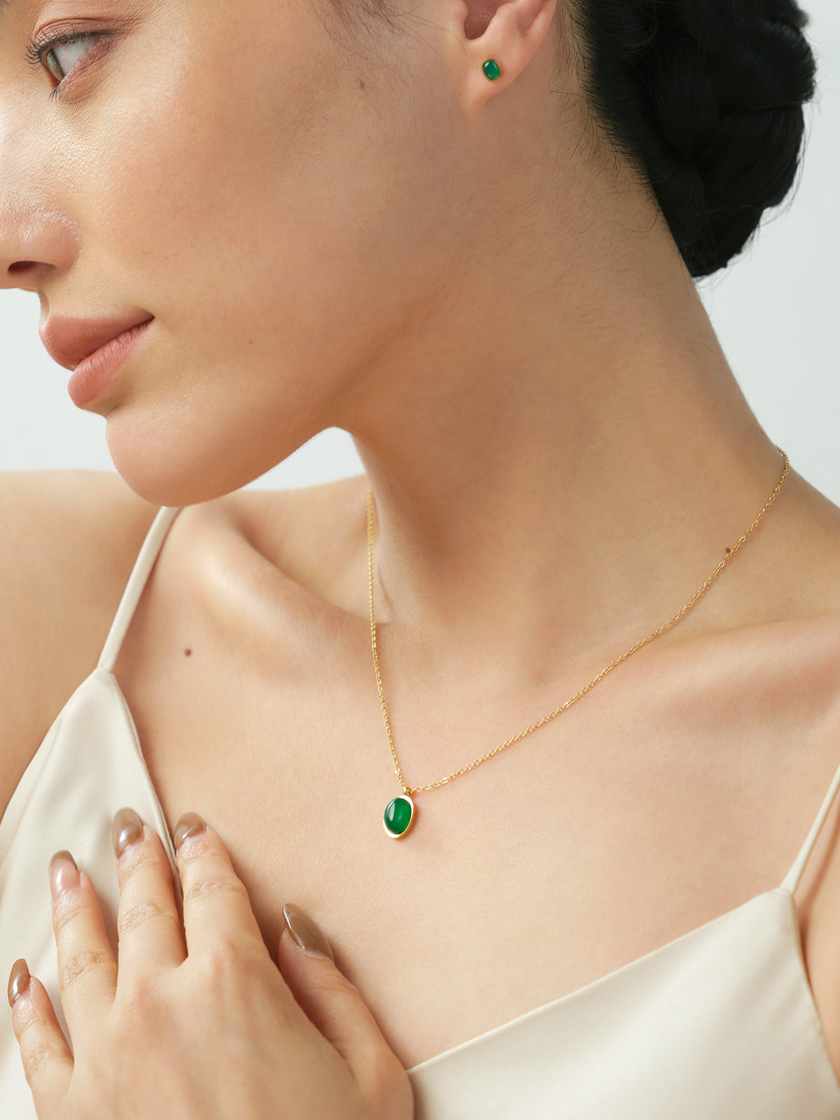 Serene Green Chalcedony Necklace