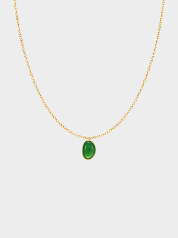 Serene Green Chalcedony Necklace