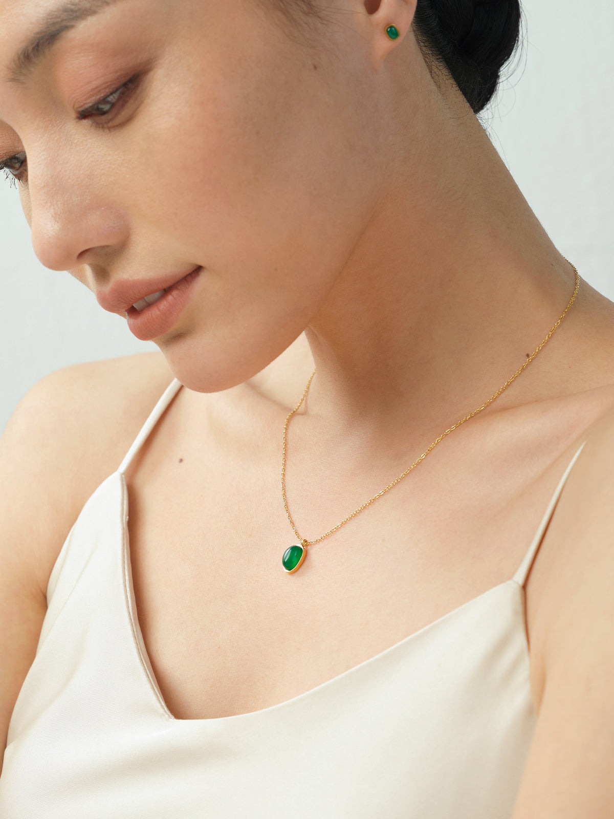 Serene Green Chalcedony Necklace