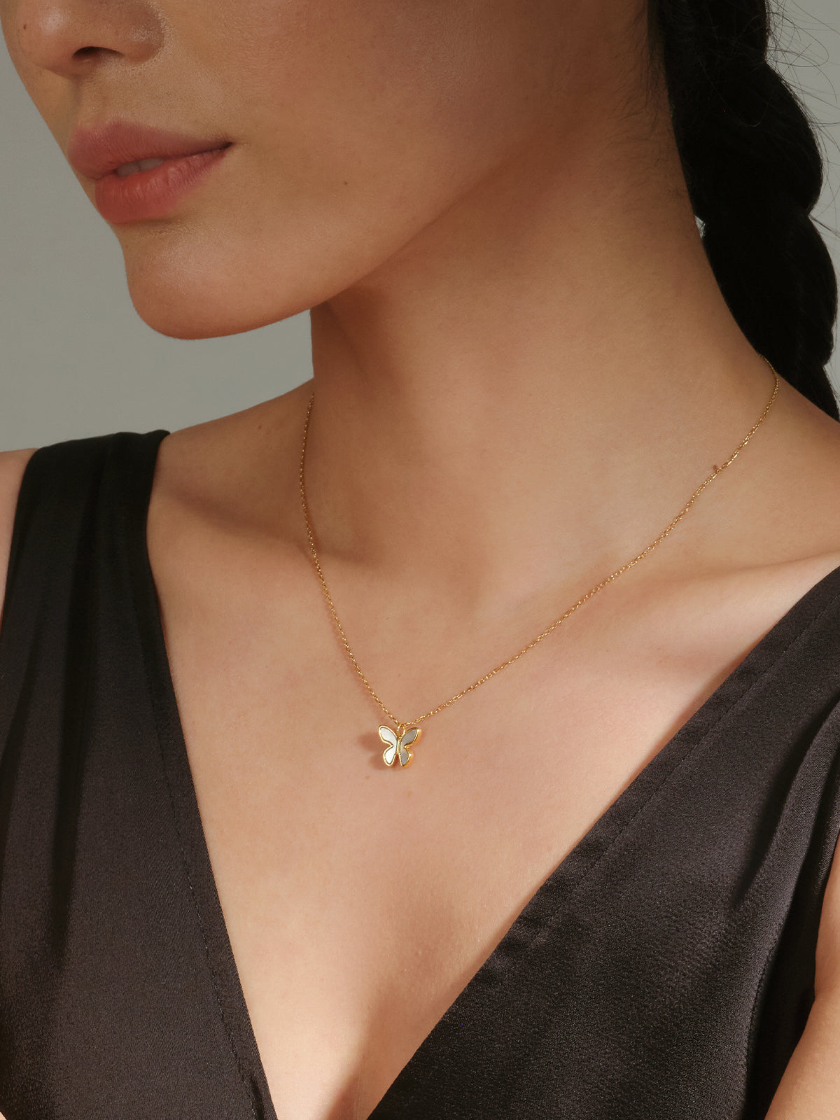 Pearlescent Butterfly Necklace