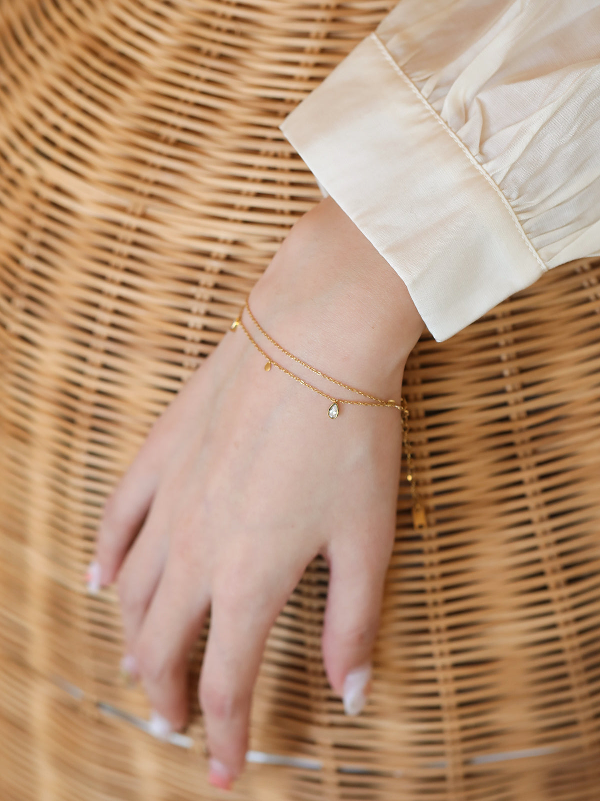 Layered Teardrop Crystal Bracelet