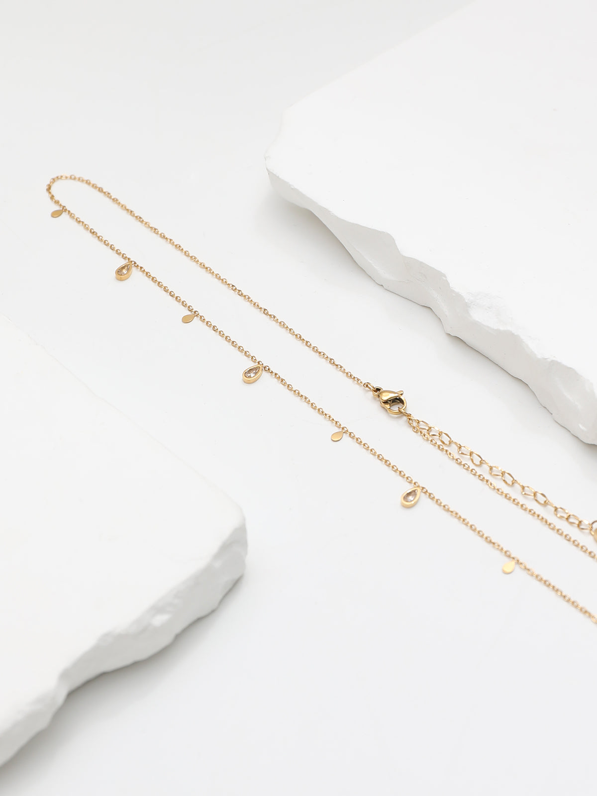 Floating Teardrop Crystal Necklace