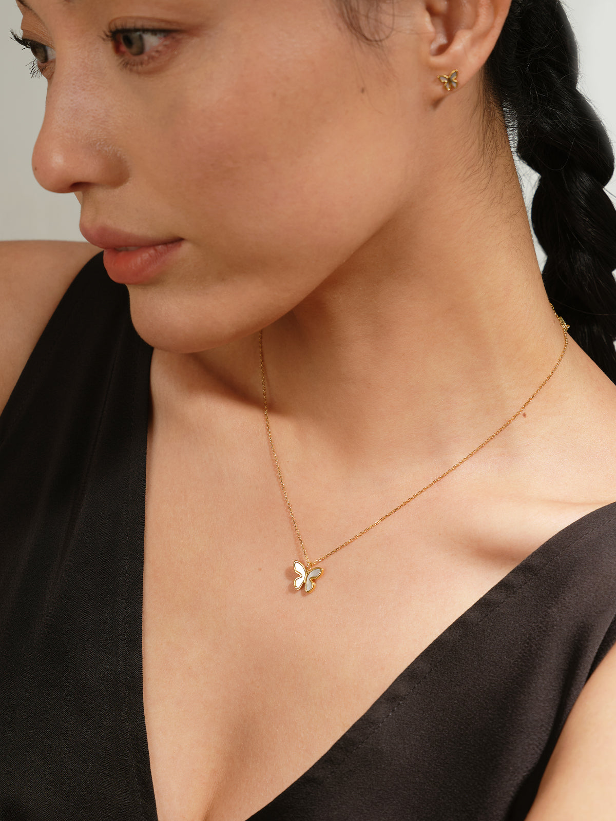 Pearlescent Butterfly Necklace