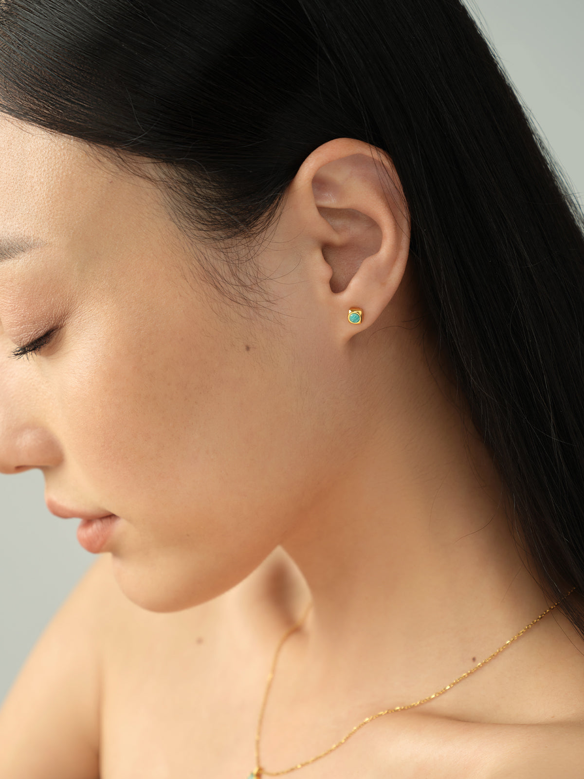 Serene Amazonite Studs