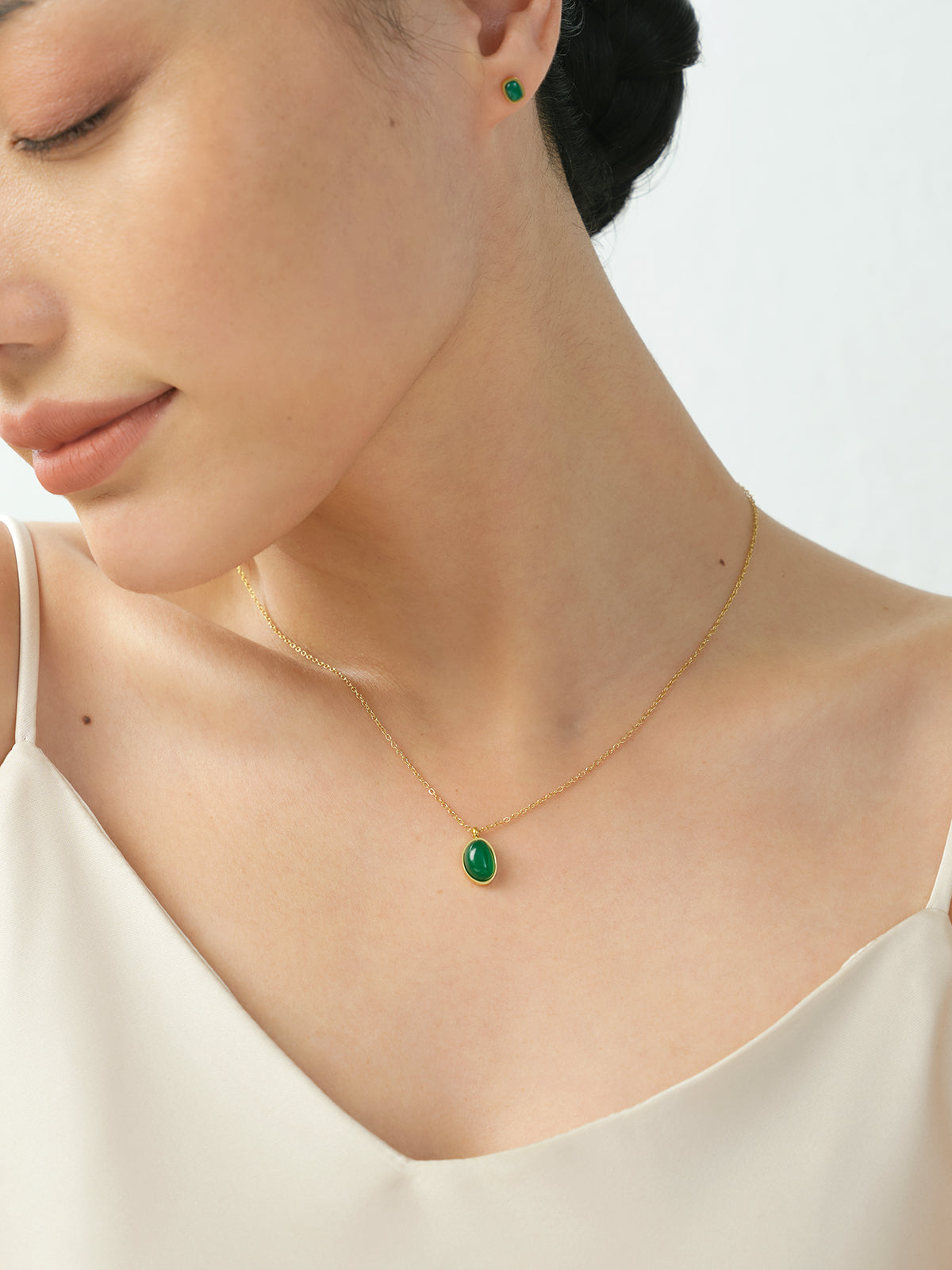 Serene Green Chalcedony Necklace