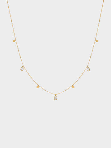 Floating Teardrop Crystal Necklace