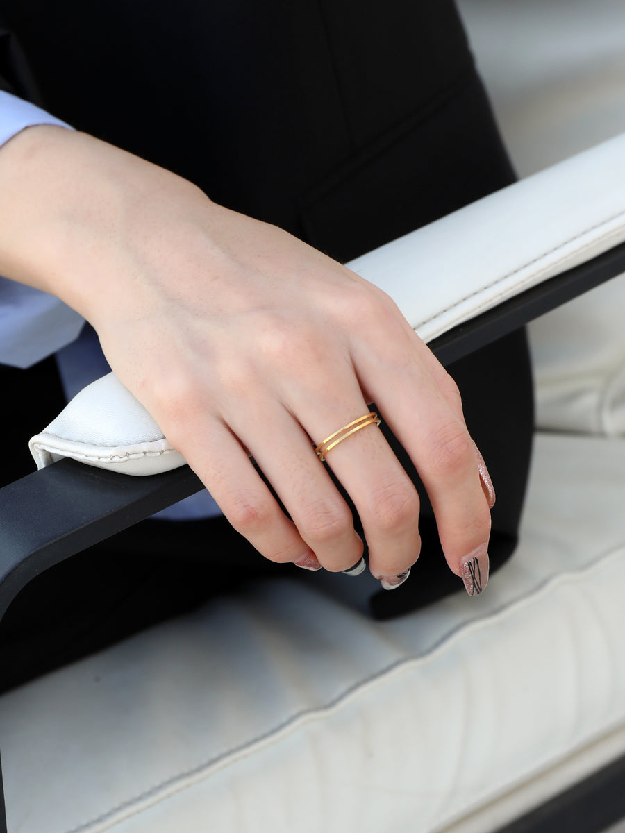 Double Band Cuff Ring