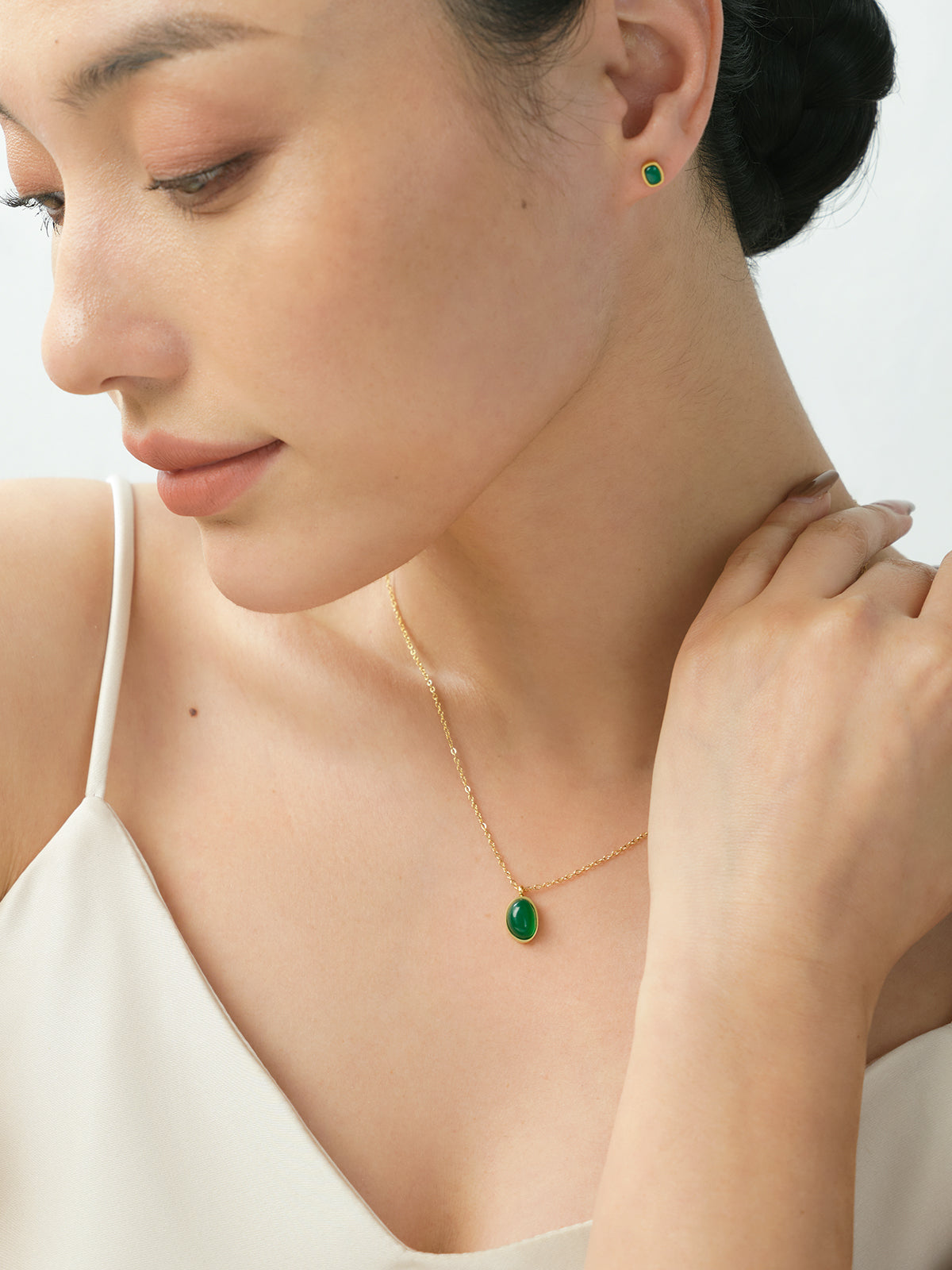 Serene Green Chalcedony Necklace
