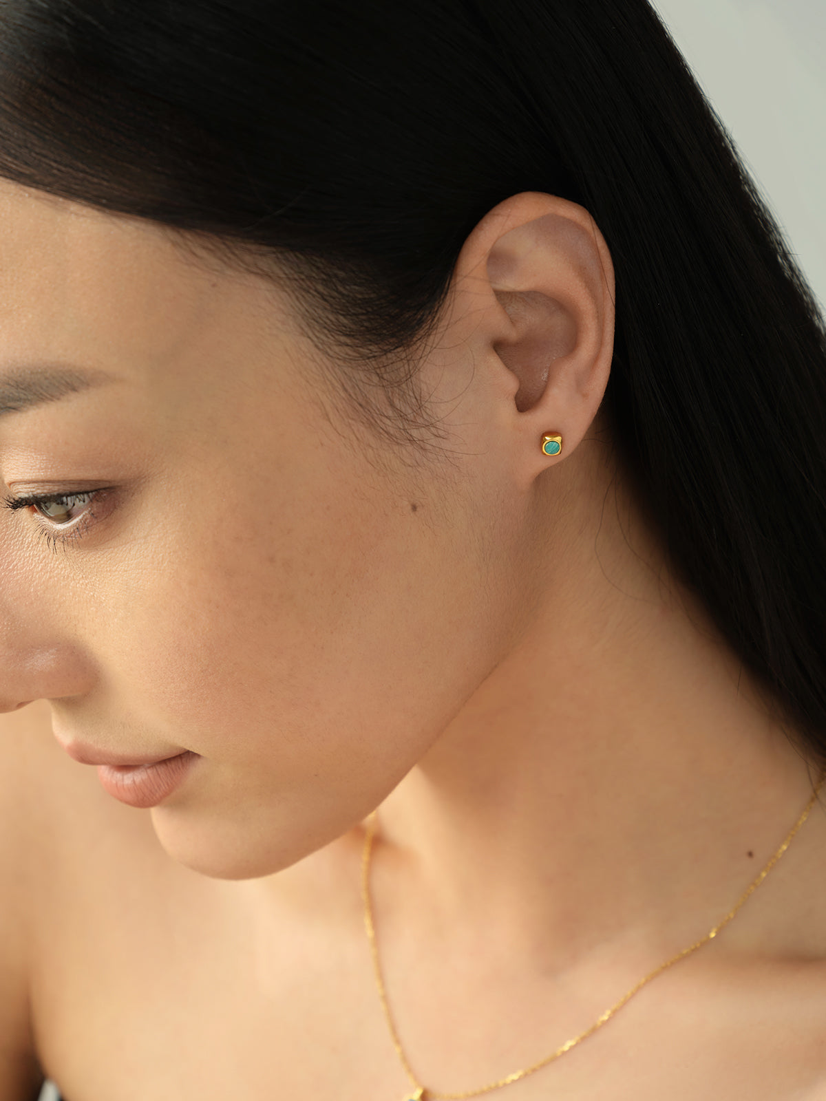 Serene Amazonite Studs