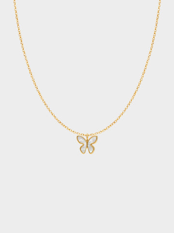 Pearlescent Butterfly Necklace