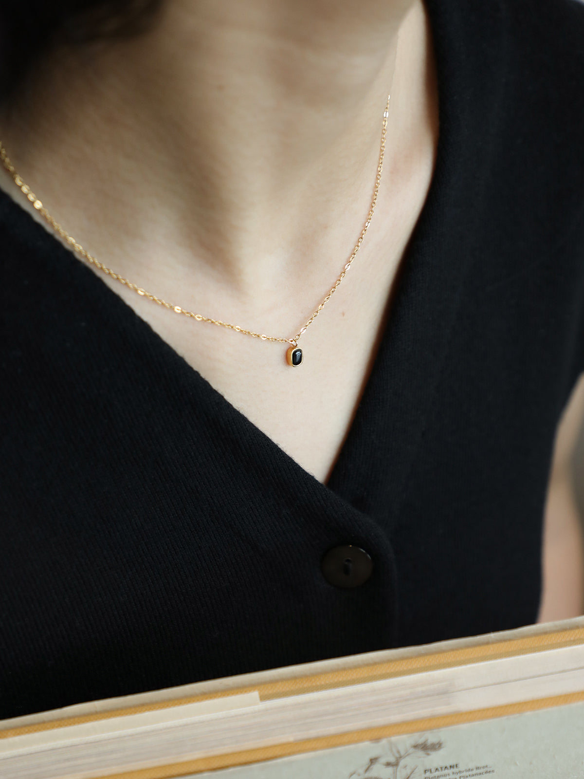 Noir Onyx Bezel Necklace