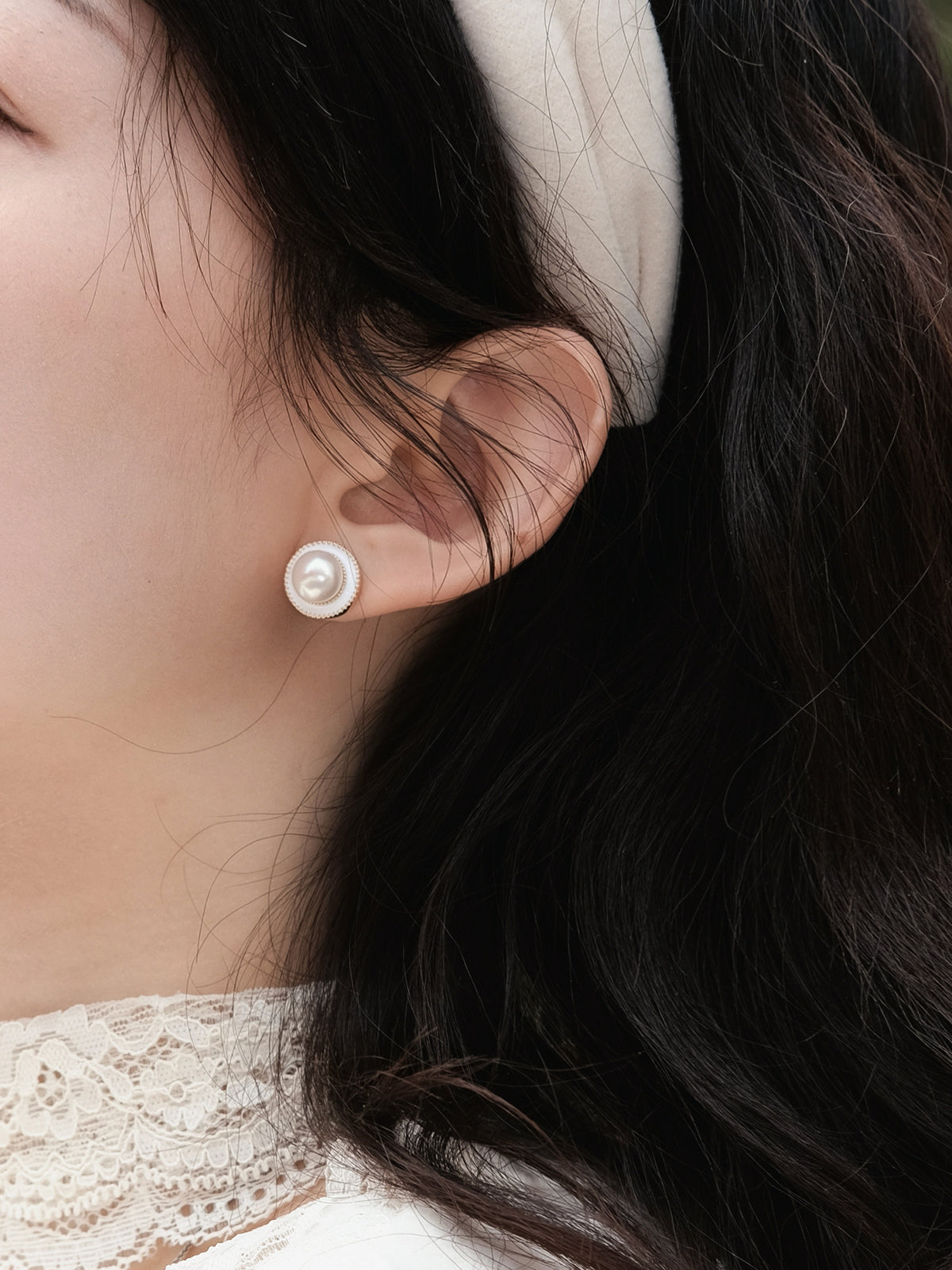 Lustrous Pearl Halo Earrings