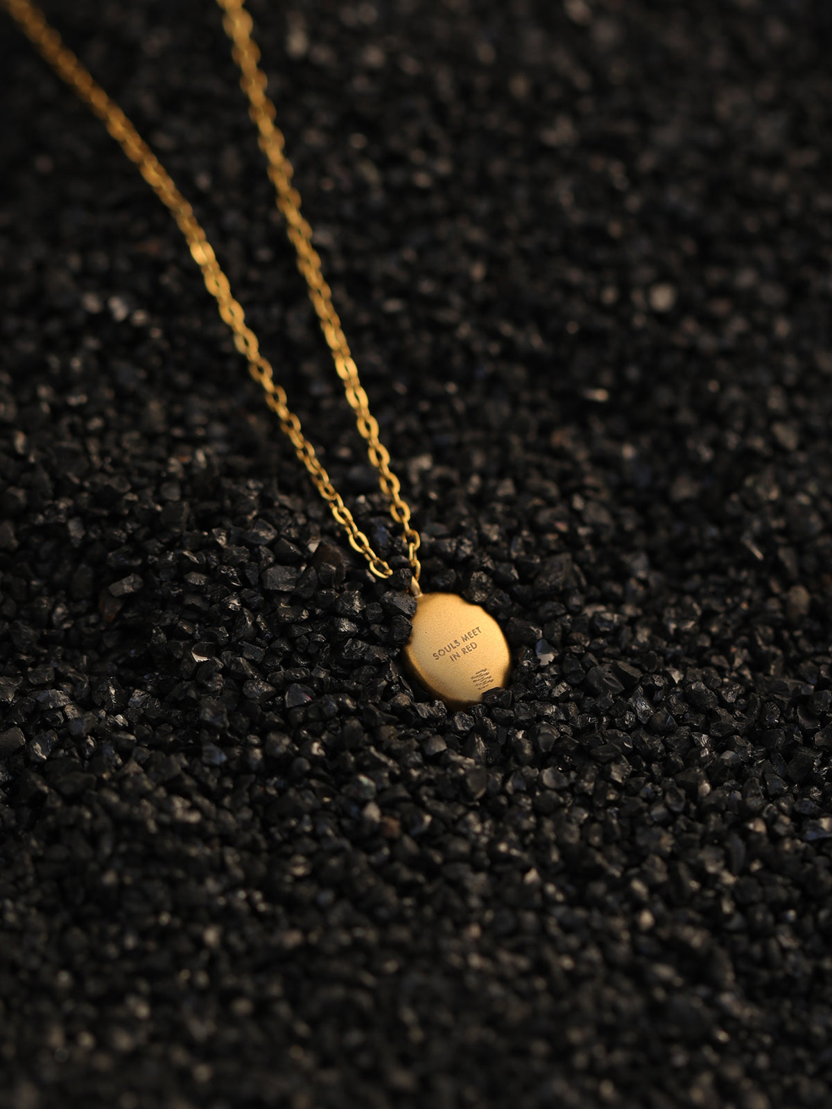 Gilded Matte Oval Necklace