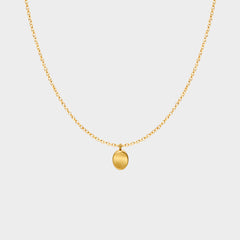 Gilded Matte Oval Necklace