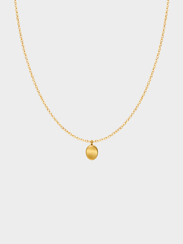 Gilded Matte Oval Necklace