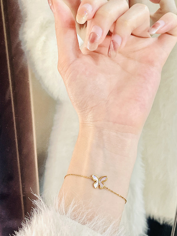 Pearlescent Butterfly Charm Bracelet