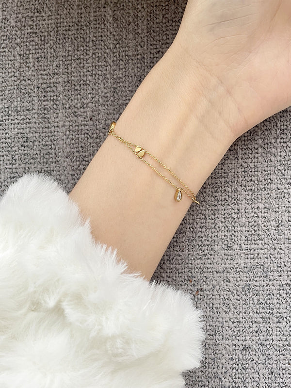 Layered Teardrop Crystal Bracelet