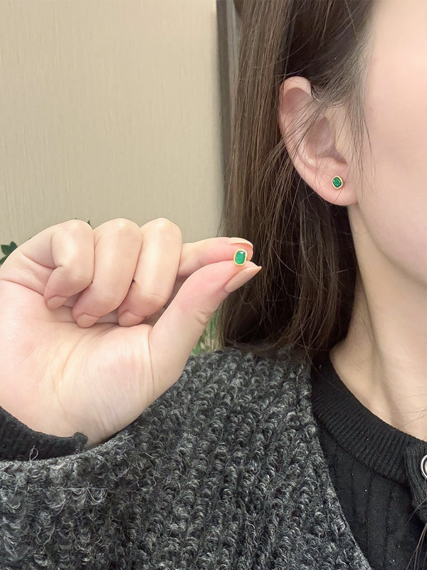 Serene Green Bezel Studs